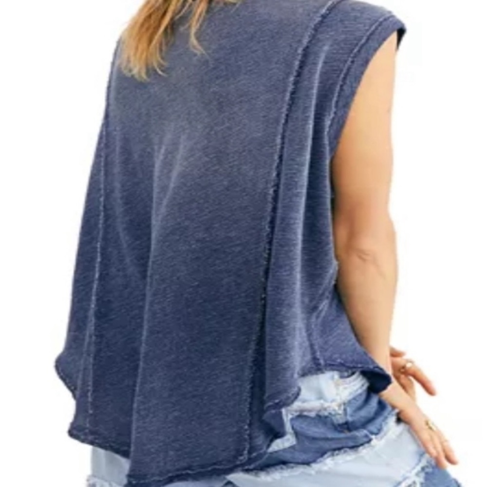NEW Free People Harvey Muscle Distressed Oversized Tank Top Shirt M - Picture 3 of 15